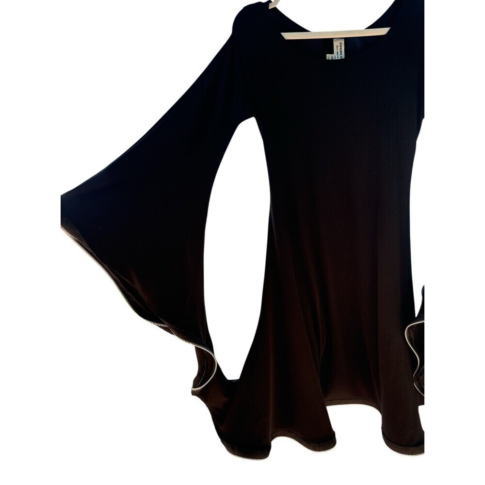 Sohung Design AvantGarde ITY Black Sculptural Zipper Fun Original Crazy Dress XS - Picture 3 of 6